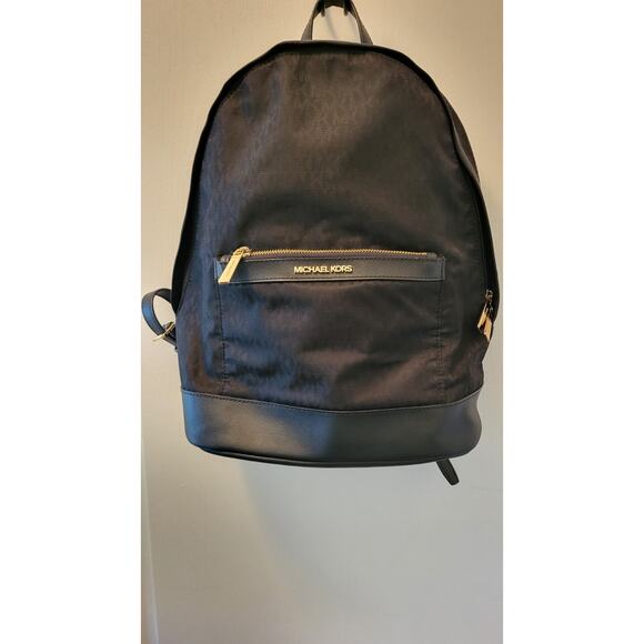 Michael Kors Large Backpack Black Nylon with Leather Adjustable Straps - Picture 1 of 13